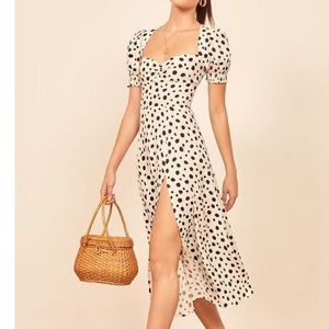 Reformation Lacey Midi Dress in Ocelot Size 8